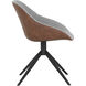 Mccoy November Grey / Cinnamon Brown Swivel Dining Chair, Swivel